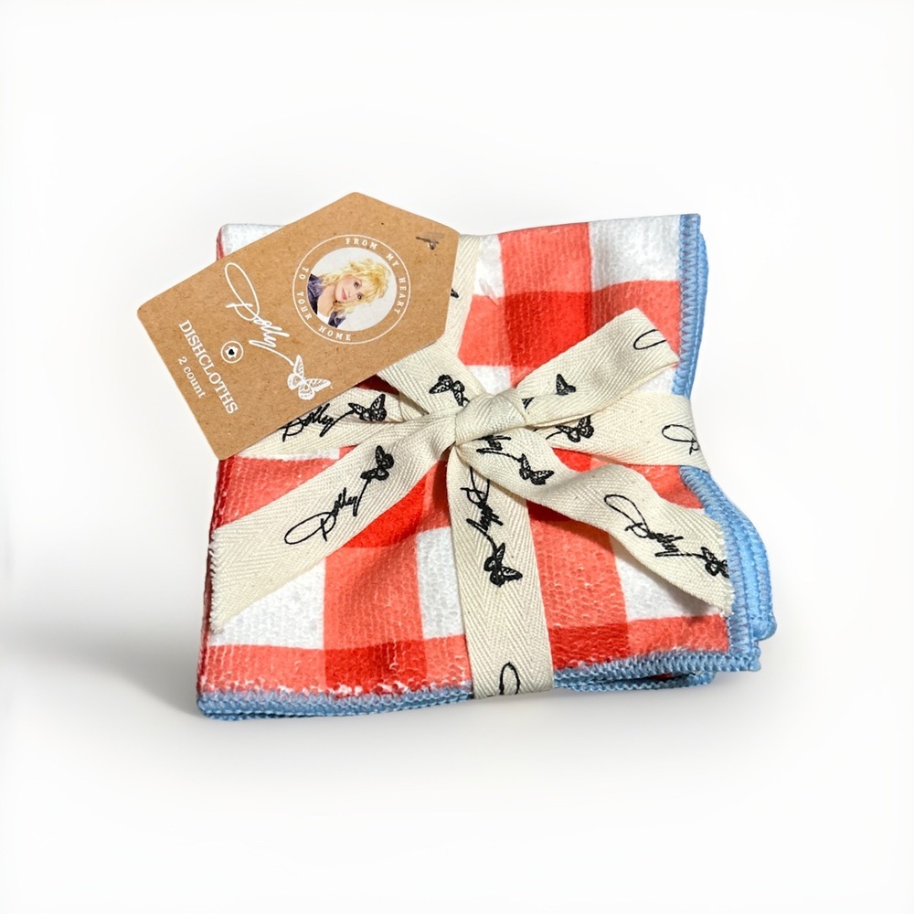 Dolly Parton Red Dishcloths (2 Count) (Brand New)